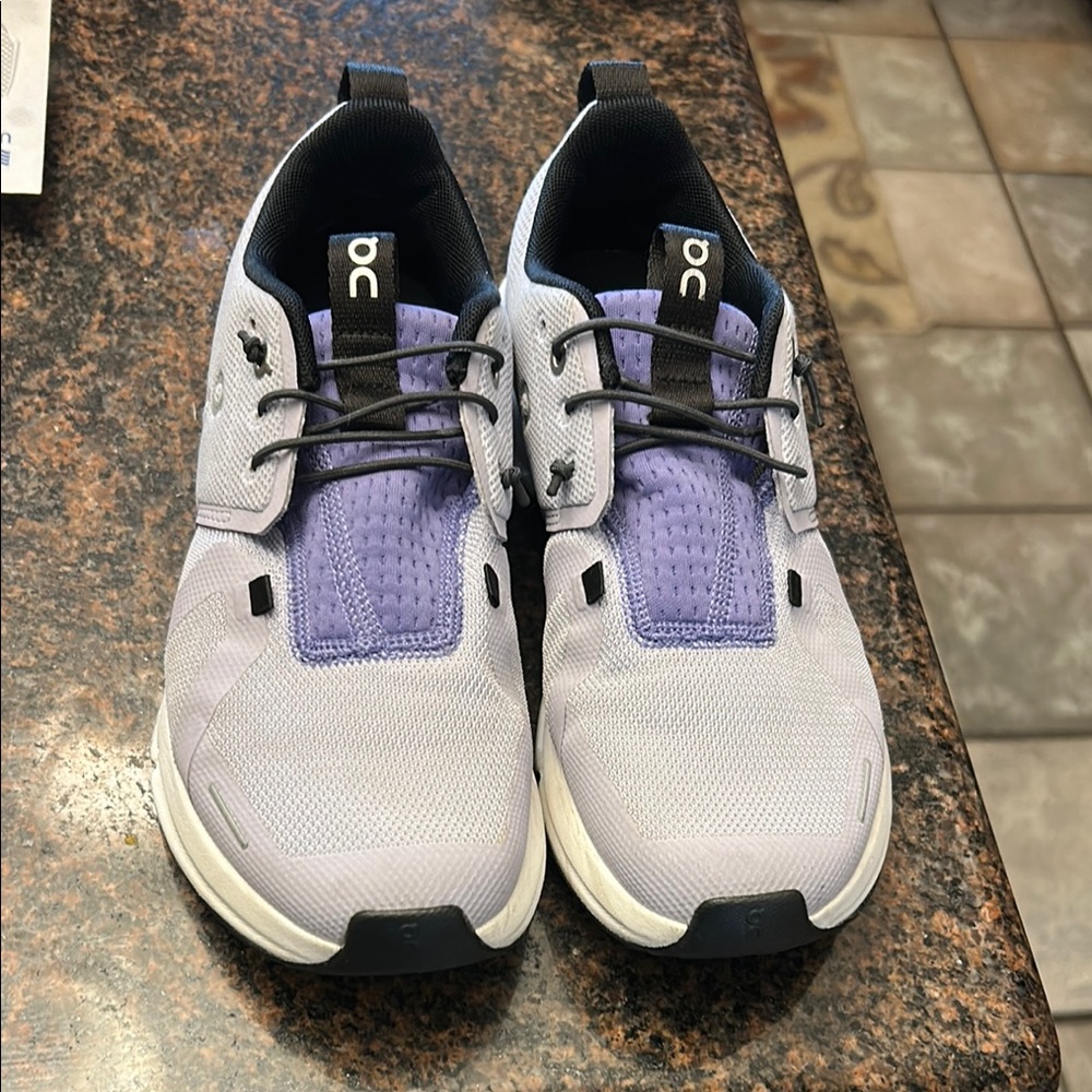 On cloud Lavender and Light Gray Shoes